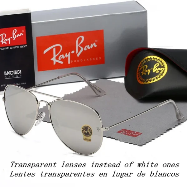 Rayban  Aviator Mirror Sunglasses Unisex Oval Retro - Imagem 8