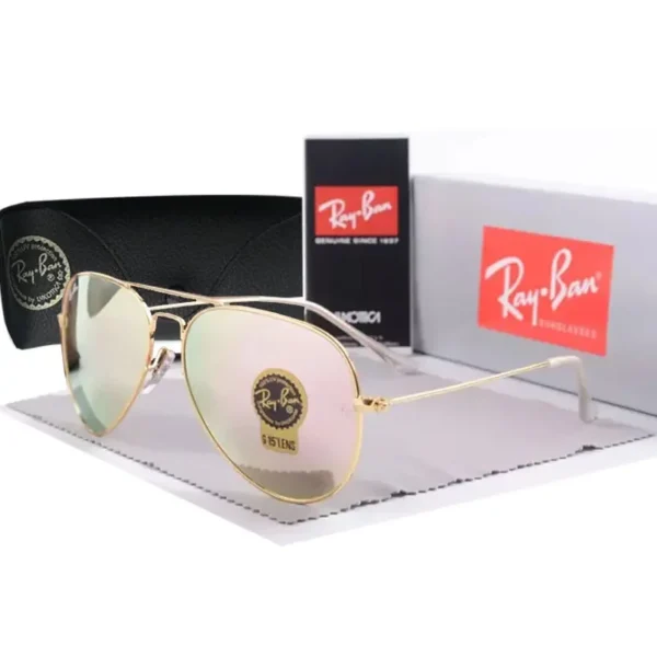 Rayban  Aviator Mirror Sunglasses Unisex Oval Retro - Imagem 2